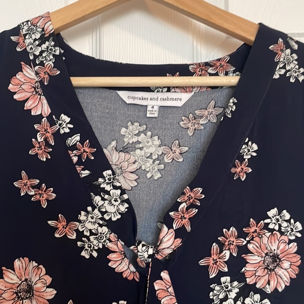 Cupcakes and Cashmere tie neck ruffle sleeve dress - Picture 3 of 13